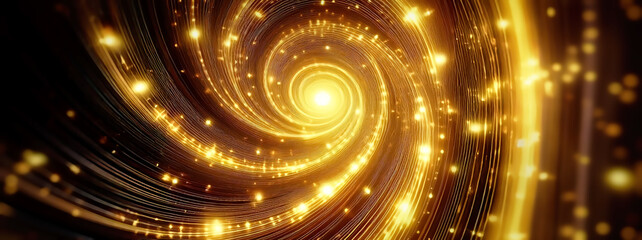 Aufkleber - Abstract golden spiral background. 3d rendering, 3d illustration.