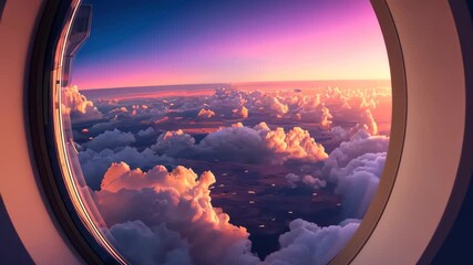Wall Mural - Beautiful view of sky from airplane window background. 