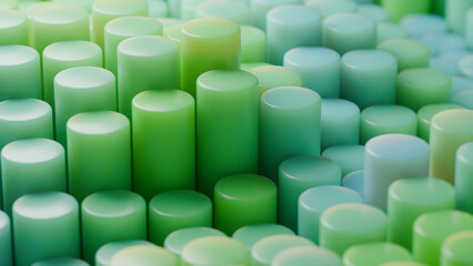 Poster - 3d rendering of an abstract geometric background of many cylindrical columns of different lengths. t