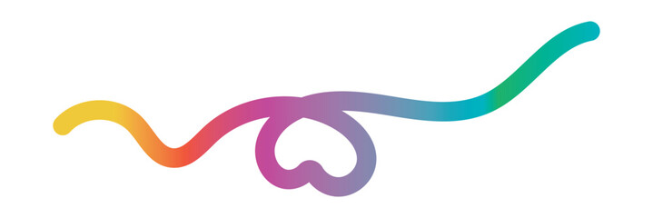 Poster - Abstract Gradient Line in the Shape of a Heart. A Colorful Symbol of Love. Design Element for Backgrounds and Valentines Day Posters.  Vector illustration. EPS 10