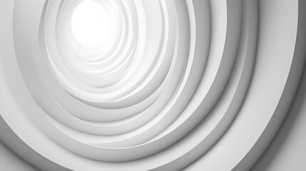 Poster - Abstract concentric circles, layered, white, light, tunnel, architectural, 3d, design, perspective.
