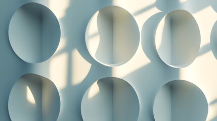 Aufkleber - Abstract design with light and shadow on a wall with circles.