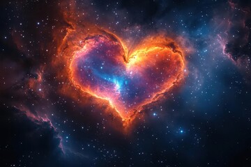 Wall Mural - a colorful heart nebula fills the cosmos, surrounded by sparkling stars, creating a vivid backdrop f