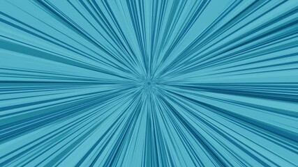 Wall Mural - blue concentration lines spread in all directions at high speed. 4k motion background at 60fps.