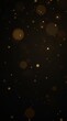 © Irene Kulinchyk - Abstract golden bokeh lights on a dark background. Blurred glowing particles for festive and celebratory vertical designs. Copy space