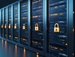 © Achirawee - A server rack with padlock icons symbolizing data security in healthcare IT infrastructure