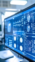 Poster - advanced ai-powered technology analyzing health data in real-time, digital dashboards showcasing pat
