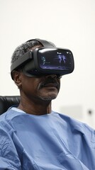 Poster - Healthcare worker wearing augmented reality glasses to monitor a patientâ€™s vitals in real-time