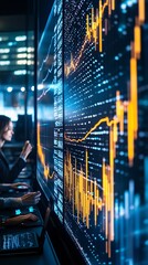 Poster - A dramatic editorial shot of health data analysts working in a futuristic digital analytics lab, modern and sleek,