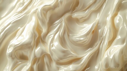Poster - smooth creamy texture with soft swirls and glossy finish in neutral tones for background or design e