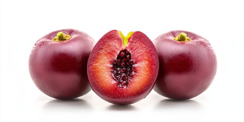 Wall Mural - Ripe Switi fruit displayed on a clean white background, highlighting the fresh and vibrant appearance of the ripe Switi. Perfect for showcasing the enticing qualities of ripe Switi.