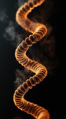 Wall Mural - a glowing, spiraled coil emits vapor, creating an artistic representation of light and movement agai