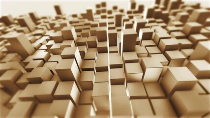 Poster - Abstract Container shape, 4k Background Random Motion, 3d Dark Animation.