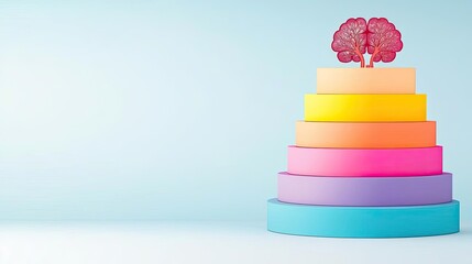 Aufkleber - Chronic Obstructive Pulmonary disease idea. Colorful layers representing different states of mind with a brain illustration.