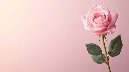 Poster - Pastel rose idea. A beautiful pink rose with delicate petals against a soft pastel background.