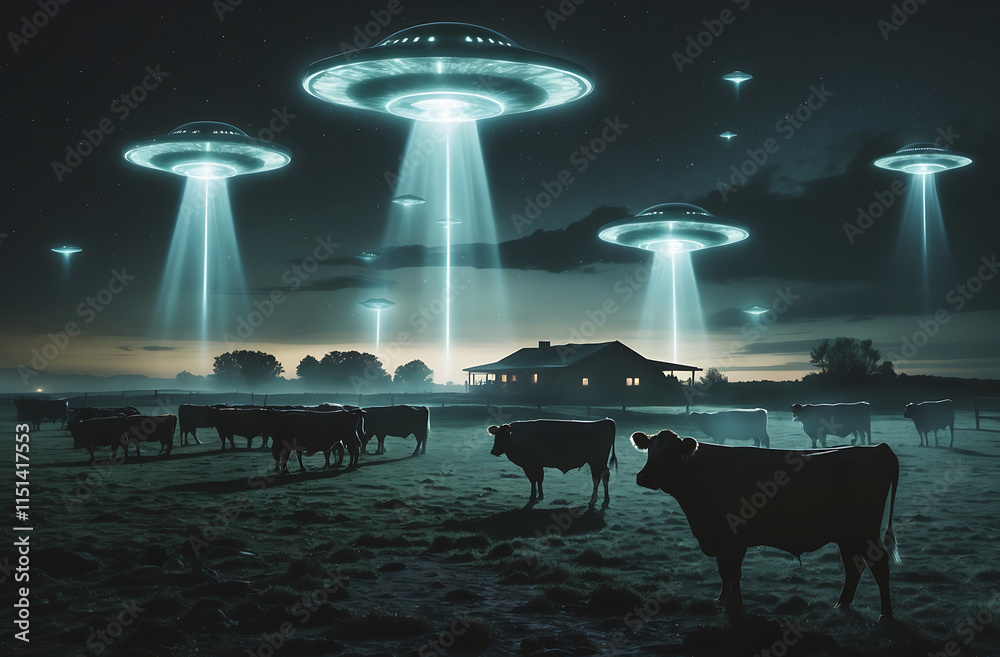 Haunting Alien Encounter at Skinwalker Ranch, UFOs and Eerie Nightscape ...