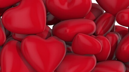 Wall Mural - falling red heart on white background. isolated 3d illustration
