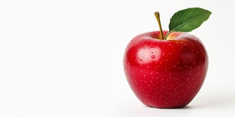 Poster - Isolated red apple on a white background, showcasing the vibrant red apple in a clean cutout style that emphasizes the freshness and appeal of the red apple. Perfect for various uses.