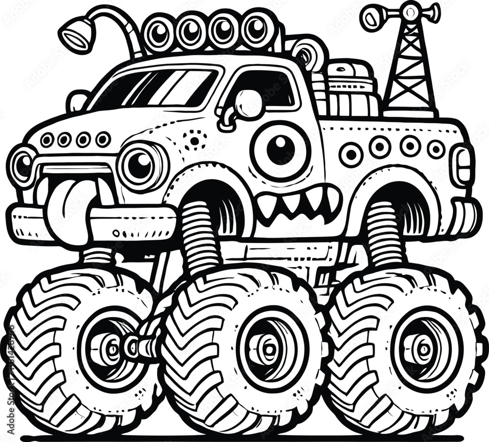 Mud, Tires, and Thrills Monster Truck Coloring Fun. Power and Speed: A Monster Truck Coloring ...