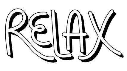Leinwandbilder - Black and white relax word design element