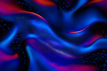 Poster - abstract background with wavy lines and dots