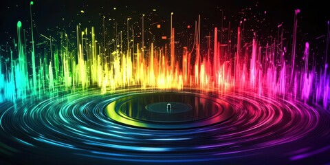 Poster - Colorful circle with a black background