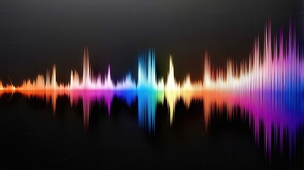 Poster - Colorful waveform with a black background