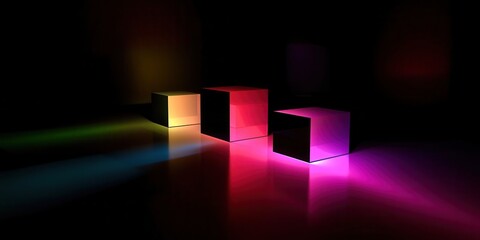 Aufkleber - Three cubes are lit up in different colors