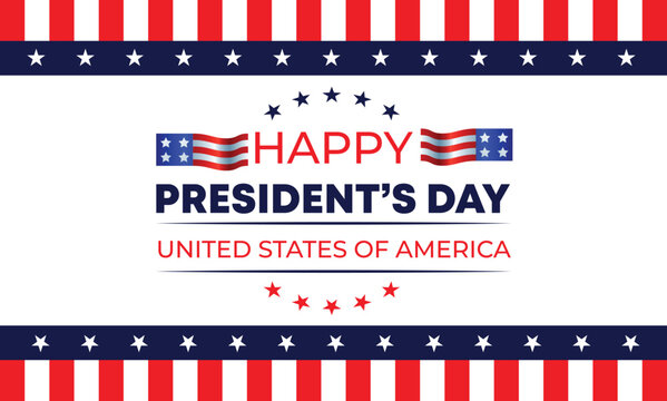 Happy Presidents Day with stars,ribbon and american flag.In February in United States and Canada.Poster, card, banner,template,background. Vector illustration.
