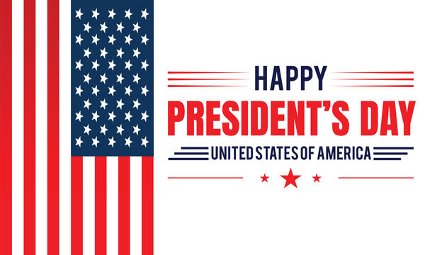 Happy Presidents Day with stars,ribbon and american flag.In February in United States and Canada.Poster, card, banner,template,background. Vector illustration.