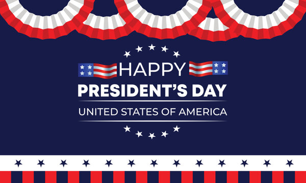 Happy Presidents Day with stars,ribbon and american flag.In February in United States and Canada.Poster, card, banner,template,background. Vector illustration.