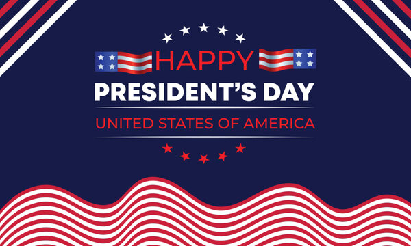 Happy Presidents Day with stars,ribbon and american flag.In February in United States and Canada.Poster, card, banner,template,background. Vector illustration.