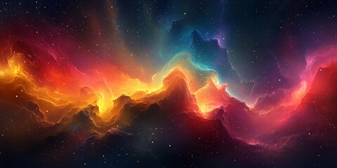 Wall Mural - Bursts of colorful energy expanding across an abstract space. Generative AI