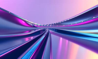 Poster - Futuristic Abstract Landscape with Vibrant Colors