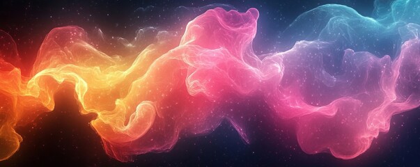 Wall Mural - Mystical gradients glowing in ethereal abstract patterns. Generative AI