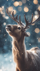 Wall Mural - reindeer christmas art illustration vertical