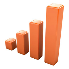 Poster - Bar graph icon depicting upward growth, PNG format, transparent background, suitable for presentations and data visualization.
