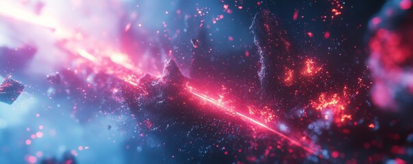 Wall Mural - Neon lights weaving into dynamic futuristic abstract visuals. Generative AI