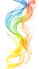 Poster - A mesmerizing display of swirling colored smoke creates soft waves of vibrant hues blending seamlessly from blue to orange and yellow in a fluid manner