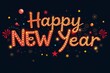 © mdamirul - happy new year typography design with elements