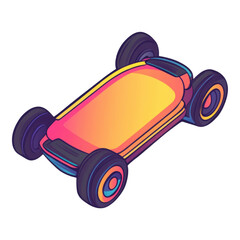 Poster - Hoverboard Icon Minimalist Design, sleek lines, transparent background, ideal for modern applications, digital interfaces, user-friendly aesthetics