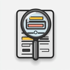 Poster - Magnifying glass over document detailing data analysis.