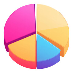 Poster - Segmented pie chart icon, clean design, transparent background, ideal for data visualization, infographics, and digital presentations