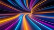 © yogiandrias - Abstract Neon Light Trails in a Curving Tunnel