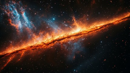 Wall Mural - Cosmic abstract scenes with galaxies and glowing nebulae. Generative AI