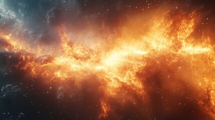 Wall Mural - Cosmic abstract visuals with starbursts and swirling galaxies. Generative AI