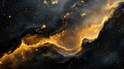 Wall Mural - Cosmic abstract visuals with starbursts and swirling galaxies. Generative AI