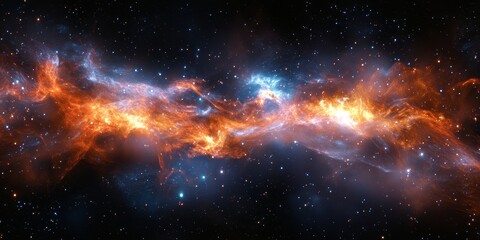 Wall Mural - Cosmic explosions merging stars and abstract colors. Generative AI