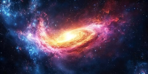 Wall Mural - Cosmic stardust swirling into bold, radiant abstract visuals. Generative AI