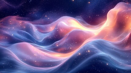 Wall Mural - Cosmic textures blending stars and abstract flowing visuals. Generative AI